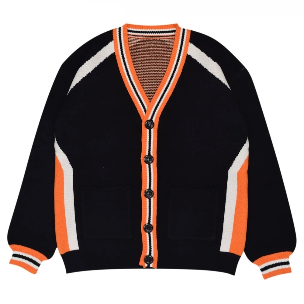 Steady Hands Cardigan Black White Orange Fly High Karasuno Haikyuu Size S/M